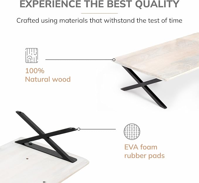 Anji Mountain Monitor Stand - Desktop Organizer & Laptop Riser, Ergonomic Monitor Riser, Space-Saving Monitor Stand for Desk, Durable Construction, Easy Assembly, Ideal for Home & Office,White Wash