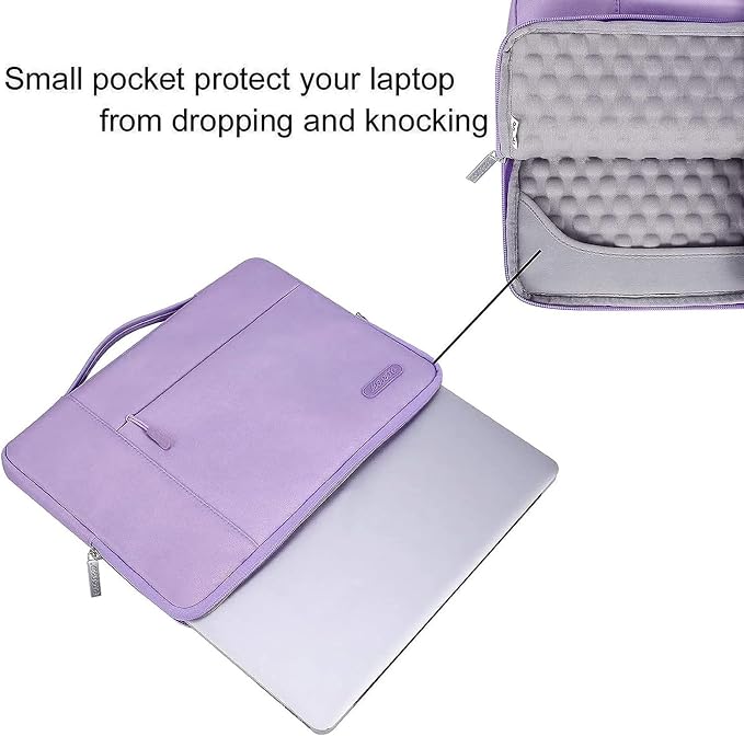 MOSISO Laptop Case 15 inch, Laptop Sleeve with Handle Compatible with MacBook Air 15 inch M5 A3448 M4 A3241 M3 A3114 M2 A2941 2026-2023, Dell XPS, Polyester Multifunctional Computer Bag, Purple
