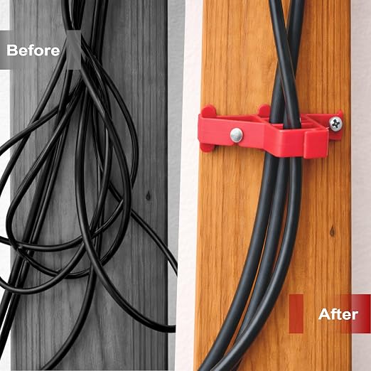 100 Pack Multi-Cable Staples with Steel Nails, Red Cable Stackers | Electrical Wire Stacker Clips for Organizing Multiple NM Cables Coaxial and Data Line on Wood Framing for Neat Secure Routing