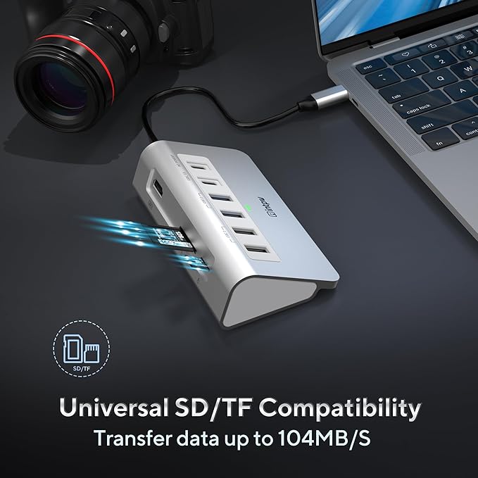 P9 USB C Hub, intpw 9-in-1 USB C Hub Multiport Adapter with 4K HDMI, PD 100W, Type-C & 2 USB A 3.0 5Gbps, 2 USB A 2.0, SD/TF Card Reader, Aluminum USB Hub for Laptop, iPhone 17 Series, MacBook, iPad