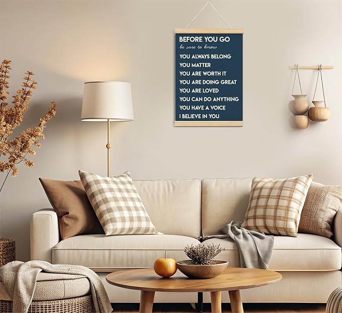 Mental Health Positive Affirmations Inspirational Wall Art Decor, Therapist Nurse Office Signs Wall Art Decor For Office Kids Teen Girls Room Bedroom Playroom Wall Decor Wood Posters Framed（navy）