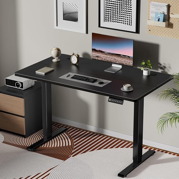 Dual Motor Electric Standing Desk Frame, Height Adjustable Desk Legs for Max 44" x 70.8" Desktop with 330 LBS Capacity, Ergonomic Sit Stand Up Desk Base for Home Office, Black (Frame Only)
