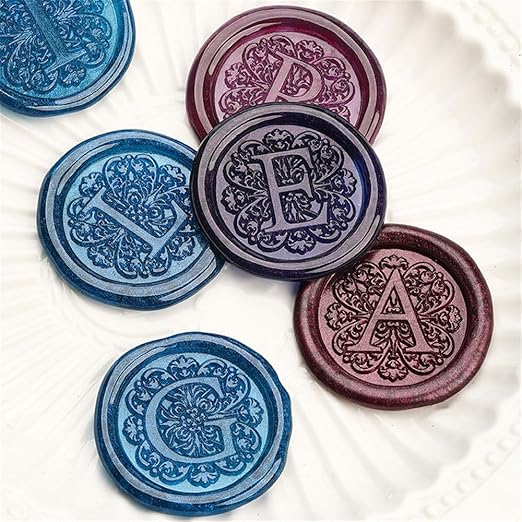Flower Initial Alphabet M Wax Seal Stamp & Eucalyptus Love Sealing Stamp with Wax Stamp Brass Head Ideal for Wedding Invitations Gift Wrapping Christmas (Floral M)