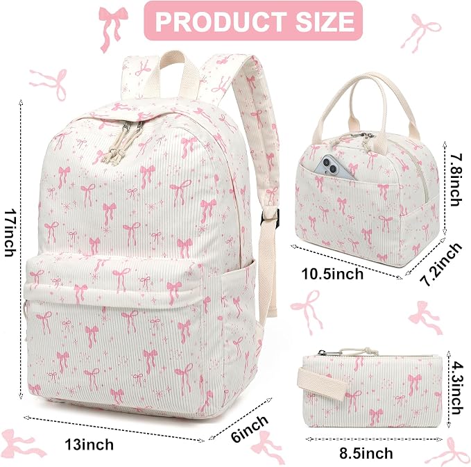 BTOOP School Backpacks for Teen Girls Bookbags Lightweight Kids Backpack School Bags Set with Lunch Box Pencil Case