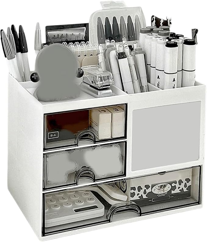 Desk Organizers with Drawers Pen Holders Multifunctional Desktop Organizers Makeup Organizers Office School Supplies