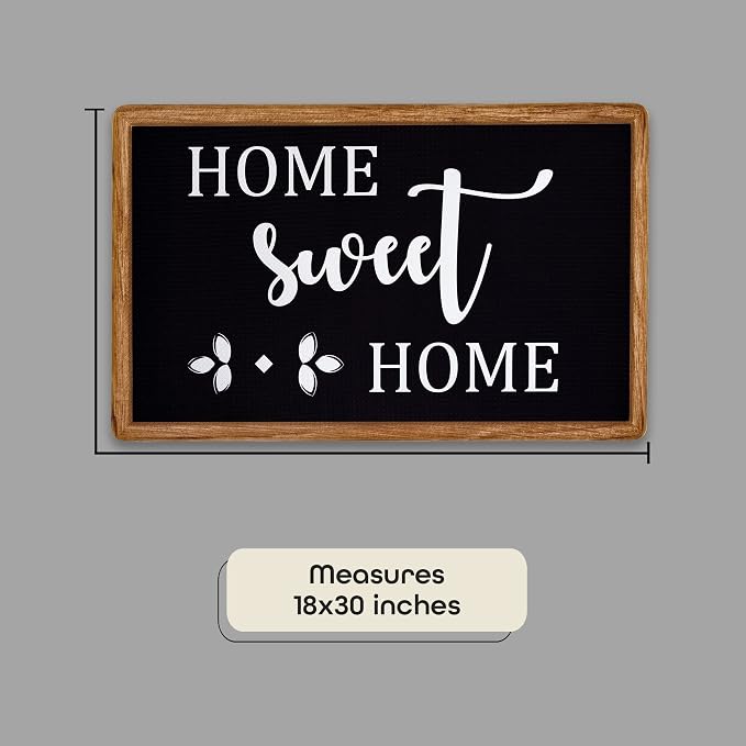 Anti-Fatigue Floor Comfort Mat - 18 x 30 Inch (Farmhouse Black) - Waterproof Non-Slip Rug - Easy to Clean Cushioned Mat for Kitchen, Bathroom, Standing Desk & Office - Achim Home Decor