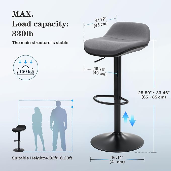 IWMH Standing Desk Stool, Adjustable Standing Desk Chair, Sit Stand Stool | Height Adjustable Sit Stand Desk Stool, Ergonomic 360° Swivel Leaning Stools with Footrest for Office Home (Black)