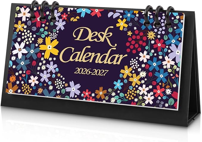 KONVINIT Desk Calendar 2026-2027, 6.3" x 3.1", 2026 Desk Calendar - Runs From May 2026 Until December 2027, 20 Months Small Desktop Calendar for School, Home and Office Supplies