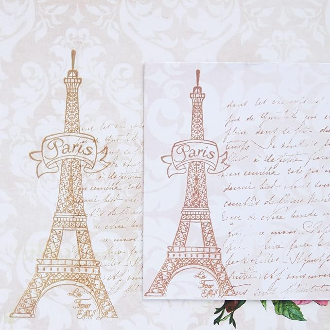 Paper Junkie Stationery Set - 7.25 x 10.2 In, Gold, 60 Sheets & 30 Envelopes - Letter Paper & Envelopes - Vintage Paper Designs