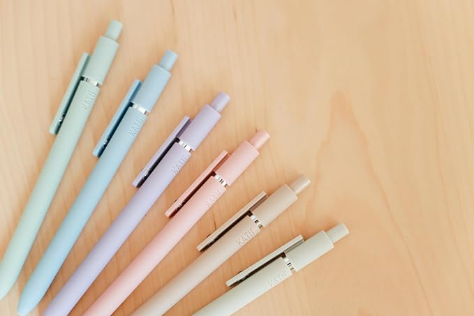 6-Pen Set | Unhinged But High-Functioning Engraved Soft-Touch Gel Pens｜Snarky Sarcastic Emotional Support Pens｜Office Supplies (Silver Pastel)