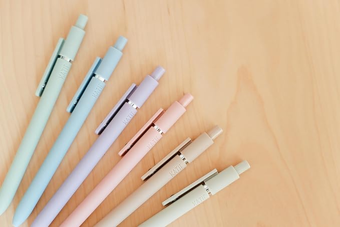 6 Pen Set｜Teacher Life Essentials Engraved Soft Touch Pens｜Funny Gift for Teacher Appreciation｜Back to School Supplies (Silver Pastel)