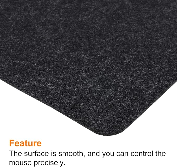 PATIKIL 24"x12" Desk Mat Protector, Felt Dual Side Mouse Pad Writing Mat for Office Home, Gray