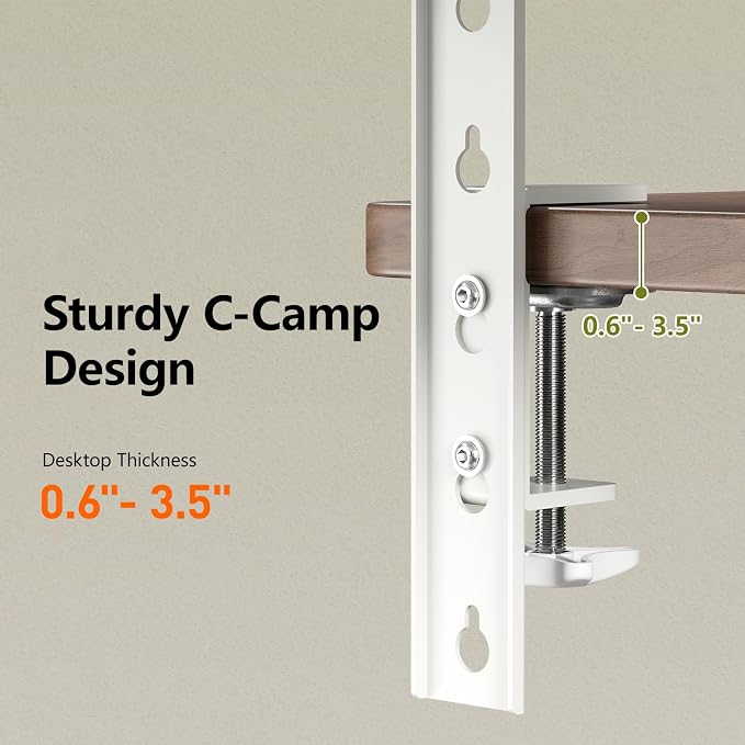 15.7"×7.5" Clamp-on Desk Extender, Monitor and Laptop Riser | Heavy-Duty Side/Top Desk Organizer Shelf, Adjustable Desktop Storage for Office Accessories, Light Wood