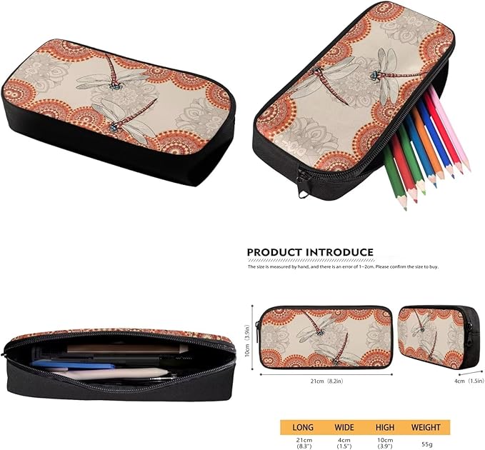Dragonfly Large Backpack Set for Girls with Lunch Box and Pencil Bag Fashion School Book Bag and Lunch Bag Set for Toddler Girls Backpacks Back to School Supplies