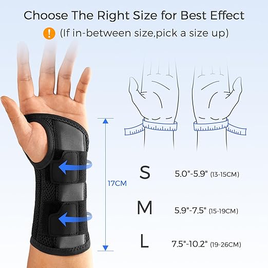 FREETOO Wrist Brace for Carpal Tunnel,[New Upgrade-Anatomically shaped] Adjustable Wrist Support Splint for Men and Women,Hand Brace for Pain Relief, Tendinitis,Arthritis,Right Hand,Medium | Wrist Splint Hand Brace, Breathable Mesh Fabric, Women Men, S...