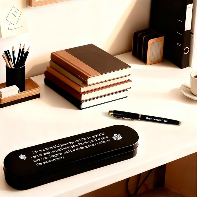 Best Husband Ever Engraved Gel Pen Gift for Husband | Romantic Sentimental Keepsake for Husband from Wife, Wedding Anniversary Valentine Birthday Fathers Day Present