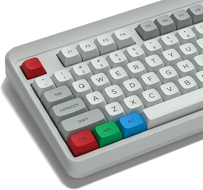dagaladoo Retro keycaps Japanese Style Double Shot PBT Keycaps Set dye Sublimation Custom Key caps 131keys Grey/Blue/Red XDA Profile Key caps Keyboard for Gateron MX Switches Mechanical Keyboard