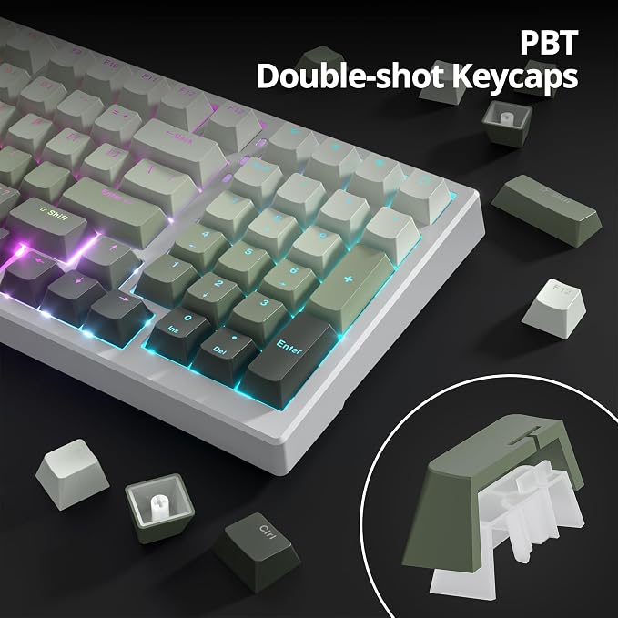 Guffercty kred 135 Key Gradient Keyboard Keycap Set Backlit, OEM Profile-PBT Material-Translucent Characters Compatible with MX Switches (Mistbind)