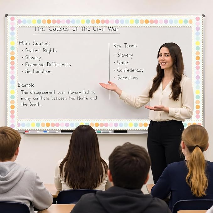 Zonon 65.6 Ft Kraft Bulletin Board Border Pastel Dot Themed Classroom Decor Straight Border Trim for Office Whiteboard Walls Desks Windows Doors Lockers