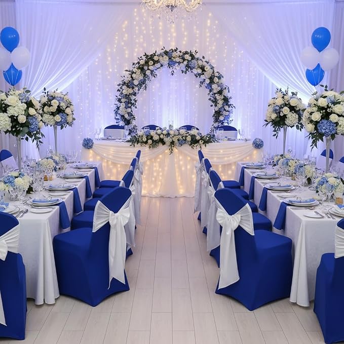 Spandex Dining Chair Cover Covers Slipcovers for Wedding Banquet (Royal Blue)