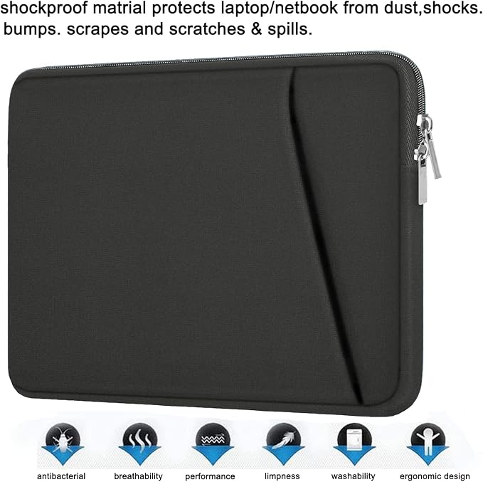 Askuko Laptop Sleeve 14 inch, Durable Carrying Bag Shockproof Protective Case Cover, Handbags Briefcase Laptop Bag Compatible with 14" MacBook Air/Pro HP Asus Lenovo Notebook Computer, Grey