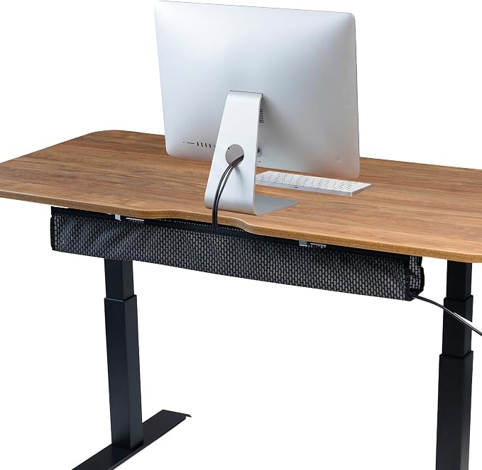 Perfect POSTURE Mesh Cable Organizer – Under Desk Cable Management with Adjustable Straps, Flexible Mesh, Easy-Access Design, & Standing Desk Compatible – 37.4” (Gray)