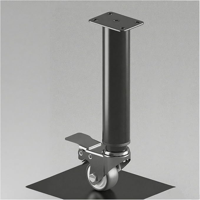 Mobile Metal Table Legs Equipped with Wheels Height-Adjustable Powder-Coated Finish Water Proof and Rustproof 300kg Load Ability Easy Assembly (4-Piece Set)
