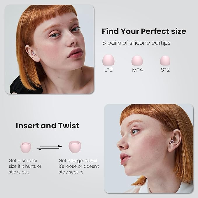 Ear Plugs for Sleeping,2 Pairs of Stylish Reusable Noise Reduction Earplugs with 8 Pairs Tips & case,Hearing Protection Earplugs for Concert,Travel,Work,Live Events - 25dB-30dB