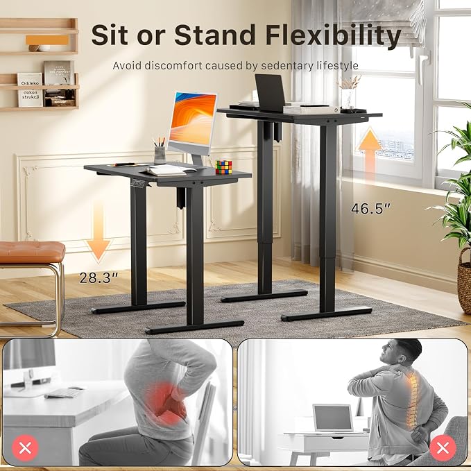 JOY worker Mini Electric Standing Desk, 31.5" Whole Piece Height Adjustable | 31.5" x 20" Black Small Stand Up Desk with Memory Controller, Compact Computer Workstation for Home Office School Walking Pad