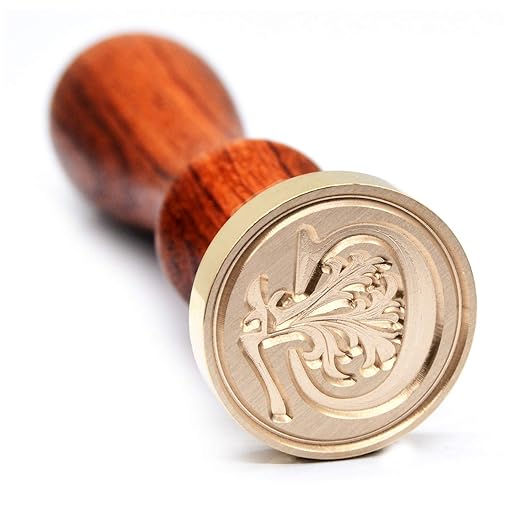 Medieval Vintage Initial Alphabet Wax Seal Stamp, Brass Head Wooden Handle, for Thanksgiving Card/Envelope/Gift Wrap/Wedding Engagement Party Invitation - Letter C
