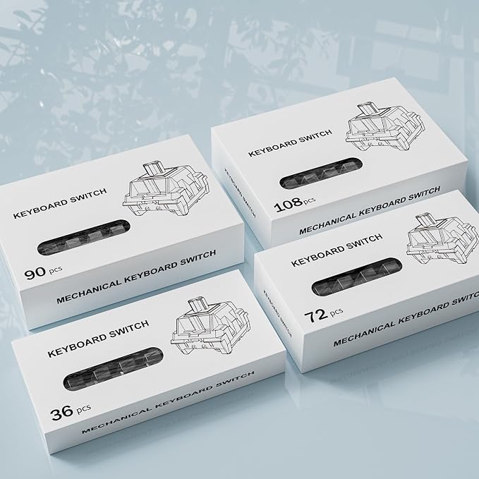 Zhouwang 35 Crystal Blue Switches,1 Kailh Box Experience Pack Switches,Dustproof and Waterproof,Crisp Click,Suitable for clicker for 3D Prints and MX Gaming Mechanical Keyboards