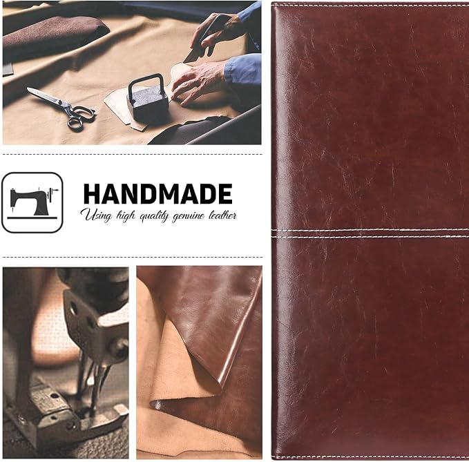 Toplive Padfolio 3 Ring Binder Organizer Business Portfolio Folder, A4/ Letter Size PU Leather Binder Portfolio Padfolio for Interview Conference Presentation, Brown