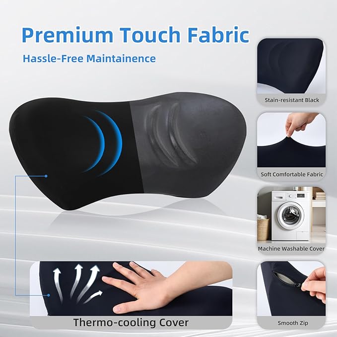Lumbar Support Pillow for Office Chair - Lumbar Pillow for Car, Memory Foam Ergonomic Lumbar Support Pillow for Car Back Support for Office Chair