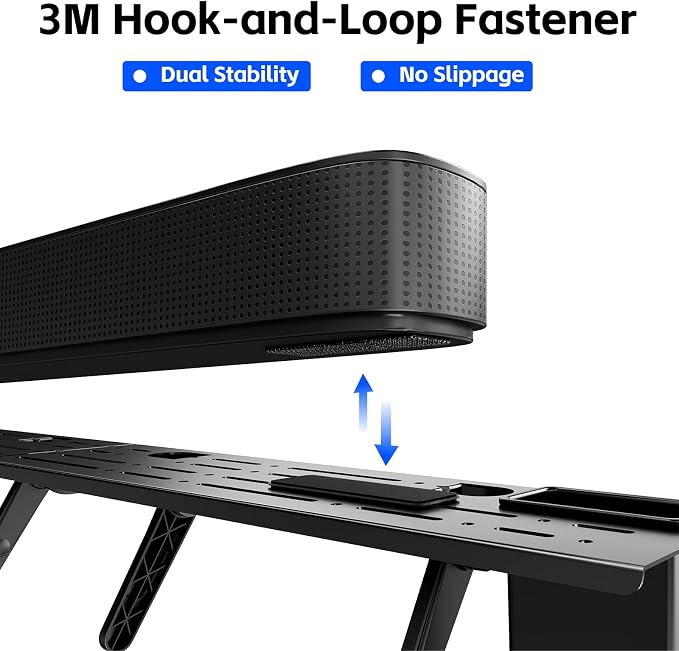 Universal Soundbar Mount No TV Top Shelf Steel Frame | Drilling Required Space-Saving Fits Most Soundbars Up to 15 lbs Compatible with Samsung, Sony, LG, Bose