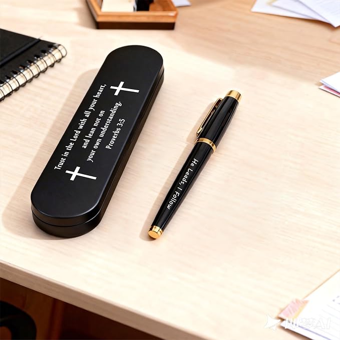 TANWIH Christian Gifts for Men Women – Engraved Faith-Based Gel Pen Gift Set – Religious Birthday Christmas Easter Gift for Pastor Church Volunteers & Catholics