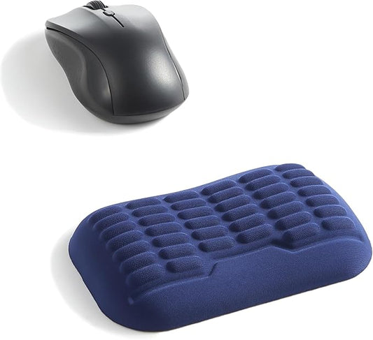 UnivoColors Ergonomic Mouse Wrist Rest,Latest 3.0 Wave Curve Design,High-Resilience Memory Foam Non-Slip Base,Reduces Wrist Fatigue,Ideal for Office Gaming & Long Hours of Use(Navy)
