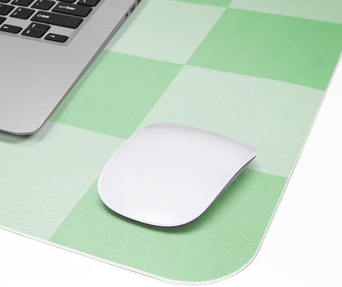 AFIING Sage Green Checkered Desk Mat 31.5" x 12", Waterproof Desk Pad | Non-Slip Rubber Base, Easy Clean Surface, Desk Protection, Office & Home