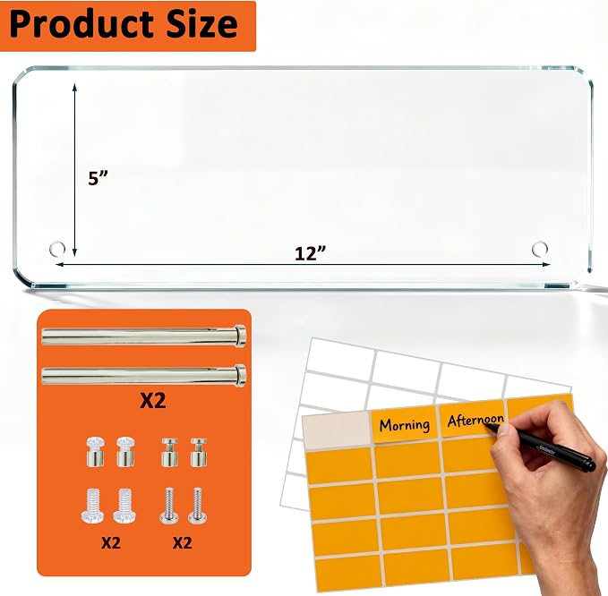 Clear Acrylic Monitor Memo Board，Office Desk Accessories for Under Monitor，Suitable for Offices, Schools, and desks