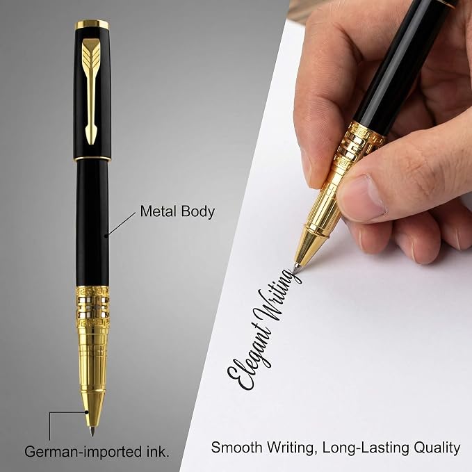 Yastar Personalized Luxury Pen with with a Custom Medal Gift Set with Pen Box - Metal Body Engrave with Your Message Personal Names Message - Gift Idea for Business Office Friends Employees