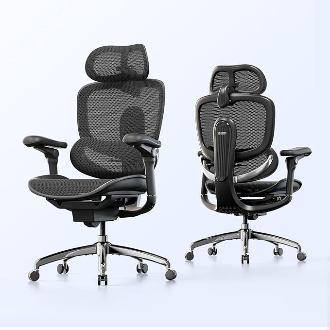 SIHOO Doro C300 Pro V2 Ergonomic Office Chair Without Footrest, Full-Body Adaptive Support, 8D Armrests & Breathable Mesh, Comfy High Back Computer Desk Chair for Long Hours, 135° Recline (Black)