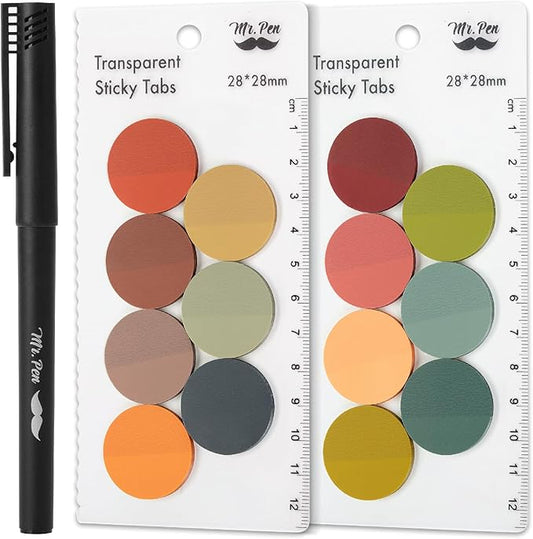 Mr. Pen- Transparent Sticky Note Set, 560Sheets, Colorful, Round Transparent Sticky Notes Set, Stocky Notes for Bible Journaling