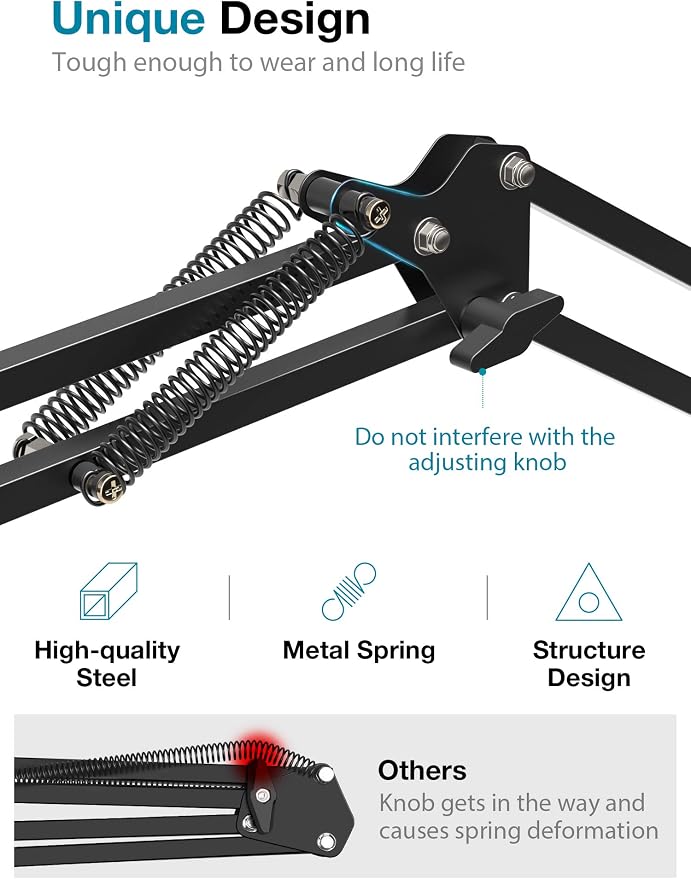 InnoGear Microphone Stand, Adjustable Mic Stand Set for Blue Yeti Nano Suspension Boom Scissor Arm Stand with 5/8" to 3/8" Screw, 5/8" to 1/4 Screw, Nano Mic Windscreen and Dual Layered Mic Pop Filter