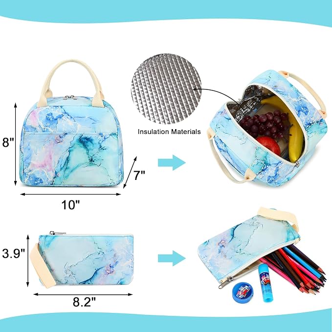 LEDAOU Backpack for Girls School Bag Kids Bookbag Teen Backpack Set Daypack with Lunch Bag and Pencil Case | Kids