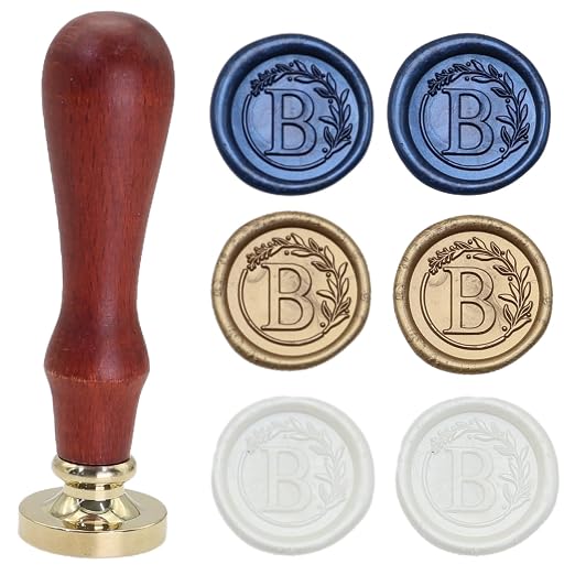 732 Pcs Sealing Wax Stamp Kit with Electric Wax Seal Warmer, Initial Alphabet B Seal Stamp, 28 Color Assorted Waxseal Beads, Spoon, Letter Sealingwax Kit (B)