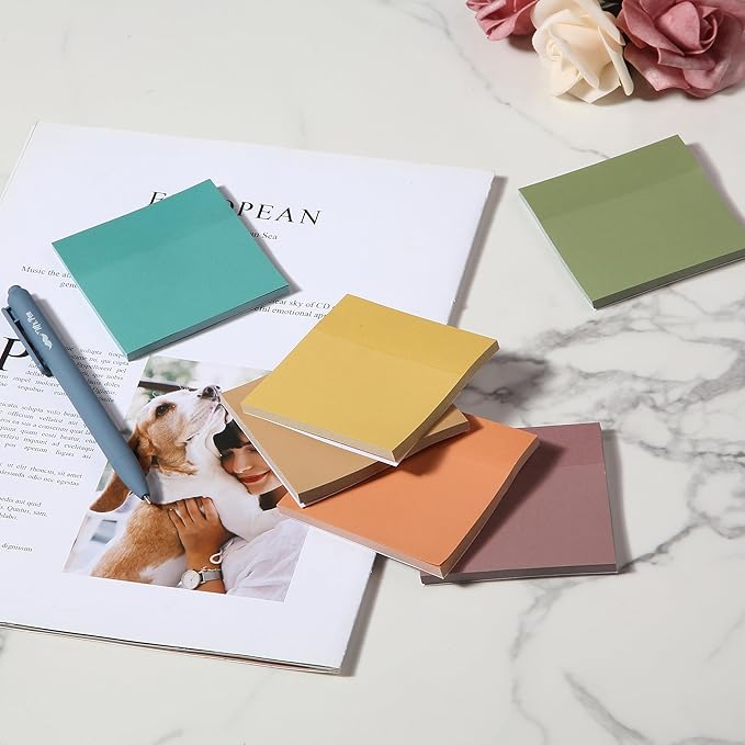 Mr. Pen- Sticky Notes, 3”x3”, 12 Pads, 600 Sheets, New Earthy Colors Sticky Notes 3x3