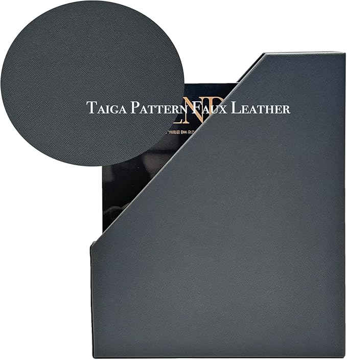 UnionBasic Magazine File Holder, Leatherette Desktop Document Organizer, Home Office Paper Holder File Storage Literature Sorter, Grey, Set of 4