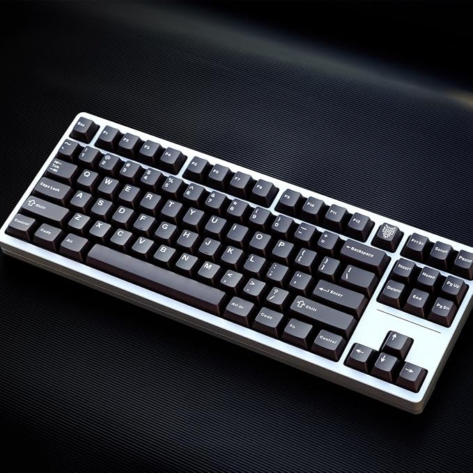 Sumgsn 114 Keys Doubleshot Translucent Keycaps Cherry Profile Black Keycap Set Fit for 61/64/87 Cherry Mx Switches Mechanical Keyboard