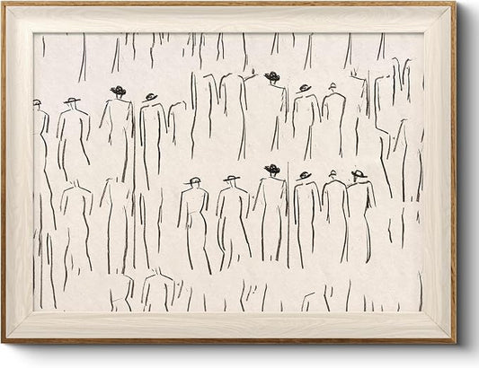 VIYYIEA Framed Wall Art for Living Room, Sketch Canvas Prints, Minimalist Home Decor, Abstract Painting Picture, Bathroom Wall Decor Gifts for Friends or Family - 16L x 12W