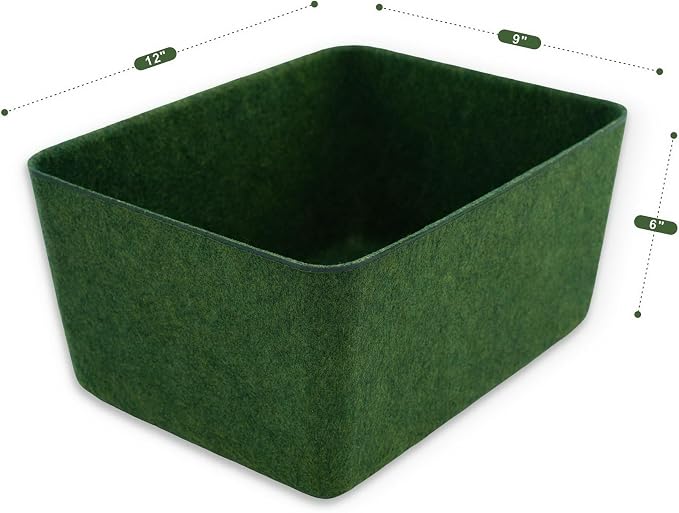 Felt Deep Drawer Organizer Medium Forest Green Closet Storage Bin