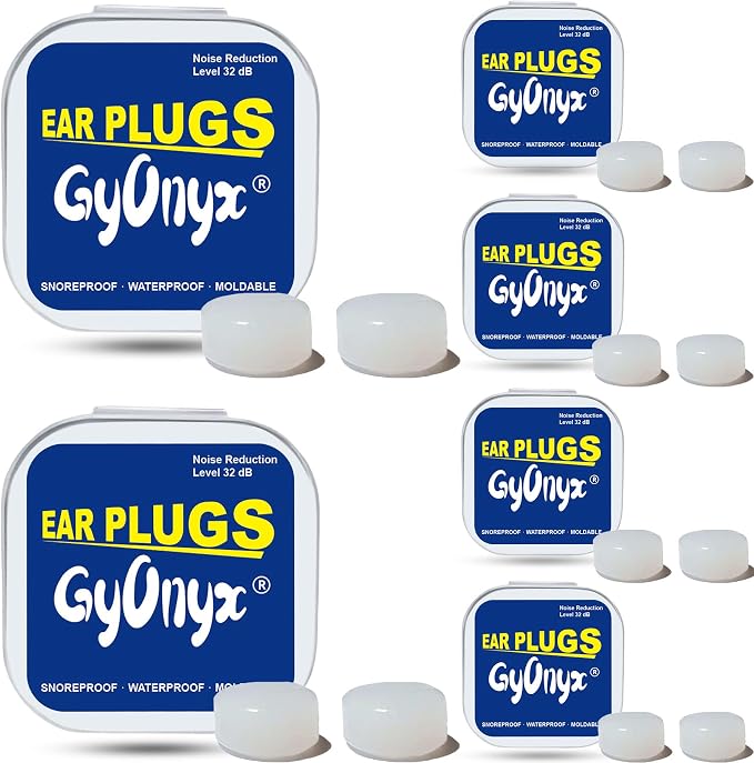 6 Pair Moldable Ear Plugs for Sleeping, Swimming, Concerts, Travel and Studying - Noise Cancelling Soft Silicone Ear Plugs for Kids & Adults, Waterproof Earplugs Noise Reduction 32 dB
